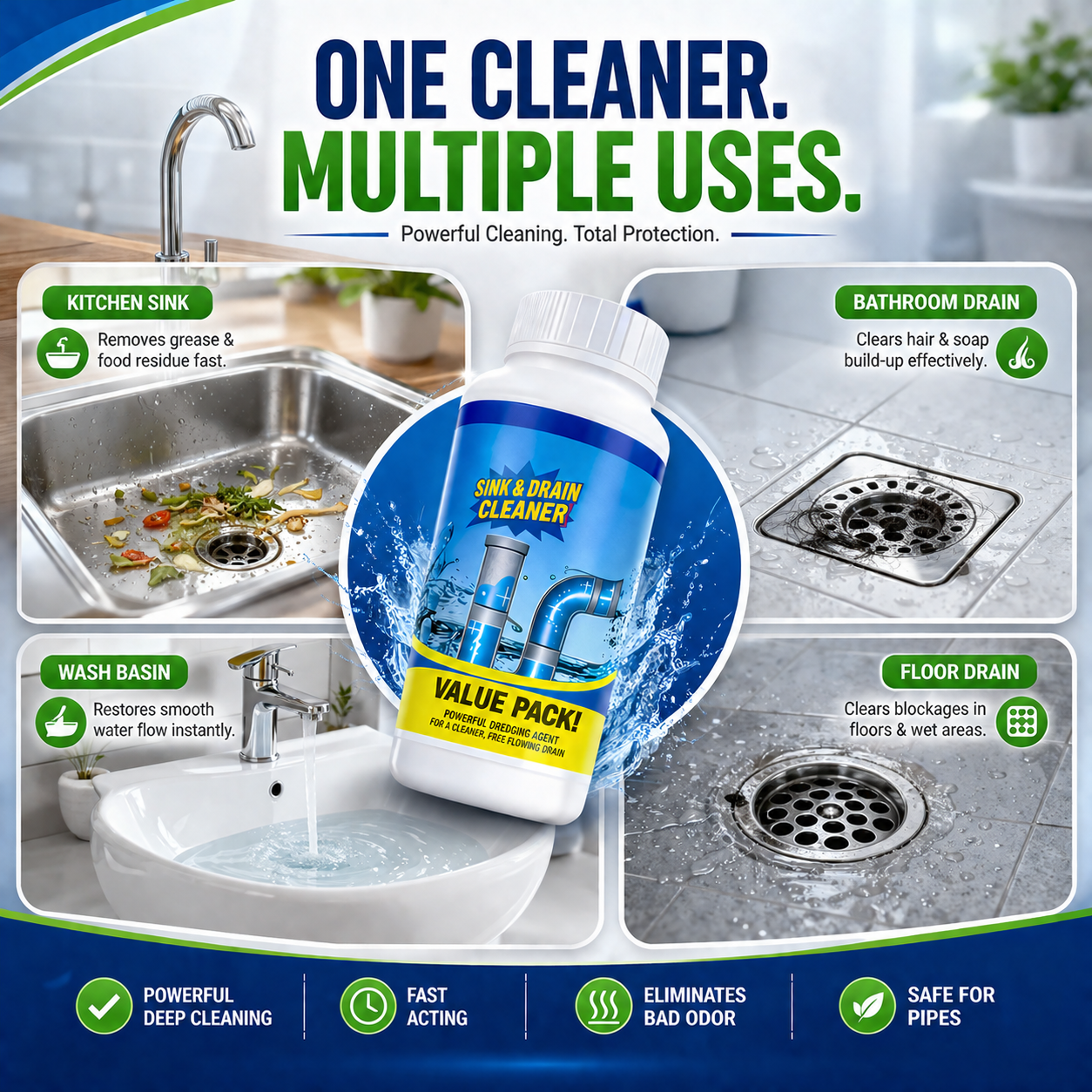 Powerful Sink & Drain Cleaner - Buy 1 Get 3 Free