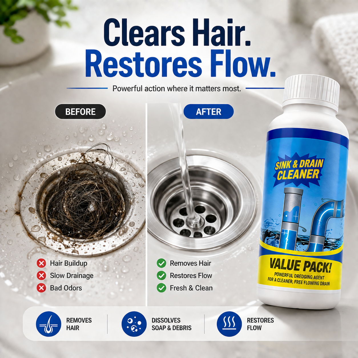 Powerful Sink & Drain Cleaner - Buy 1 Get 3 Free